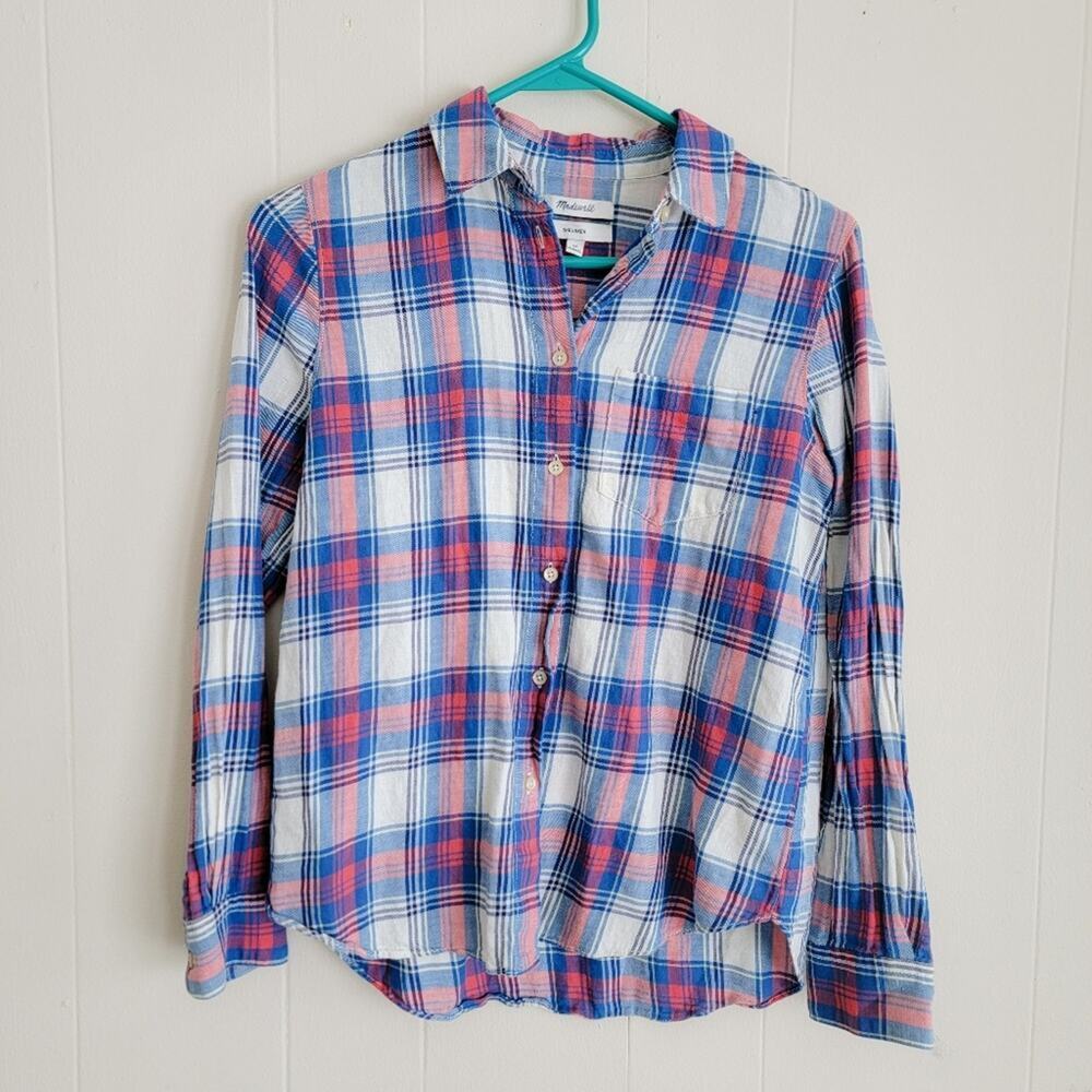Madewell Shrunken Ex-Boyfriend Plaid Button Down Shirt - Picture 2 of 4